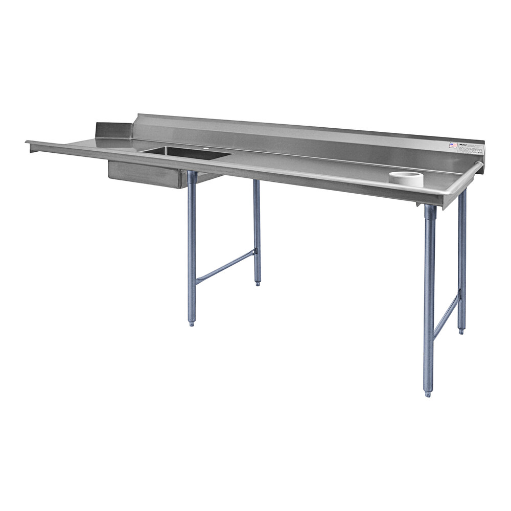 Eagle Group SDTR96143 96" Right Side 14 Gauge 304 Type Stainless Steel Soil Dish Table