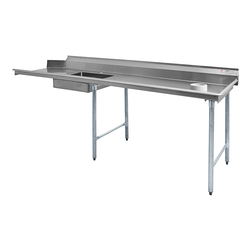 Eagle Group SDTR96164 96" Right Side 16 Gauge 430 Type Stainless Steel Soil Dish Table