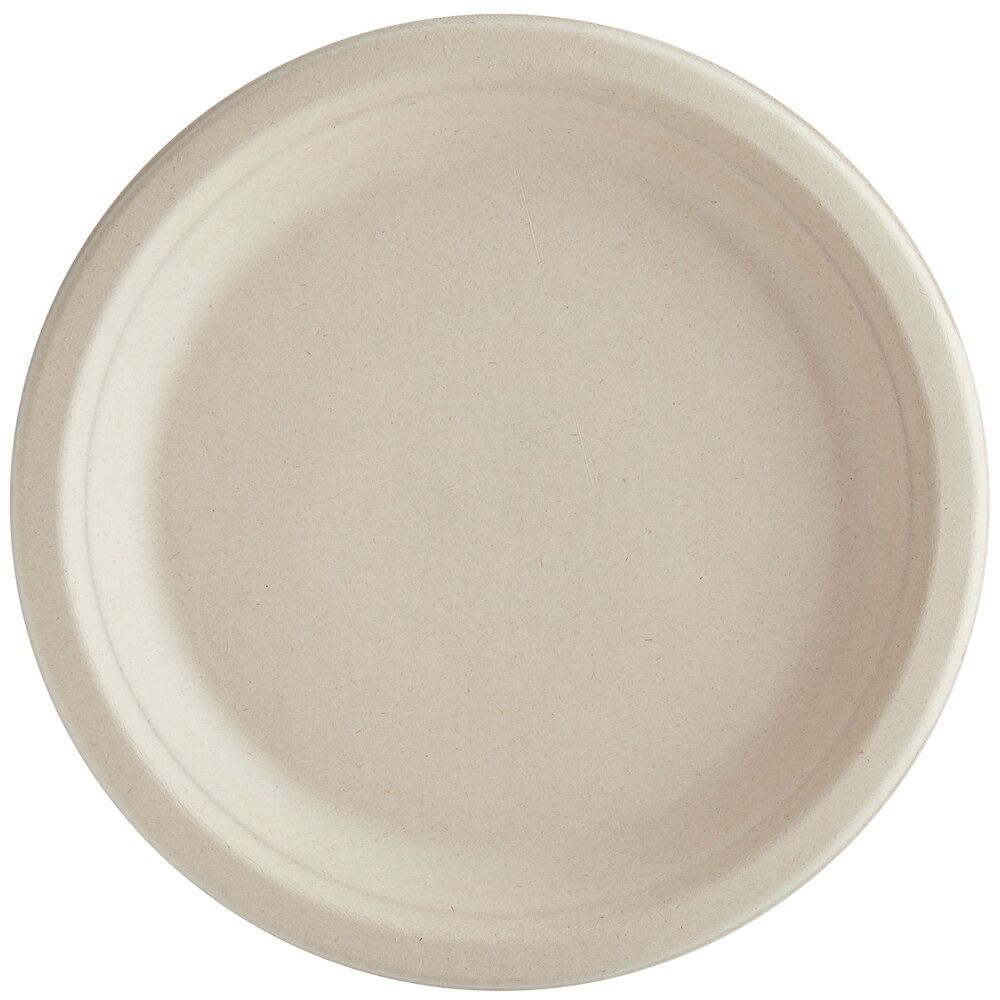 World Centric 9" Round Compostable Plant Fiber Plate with LeafPlus - 1,000/Case