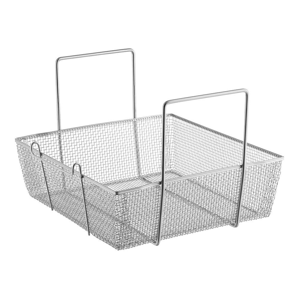 Pitco® P6072180 17 1/2" x 16 3/4" x 5 3/4" Full Size Fryer Basket with Two Side Handles and Front Hook