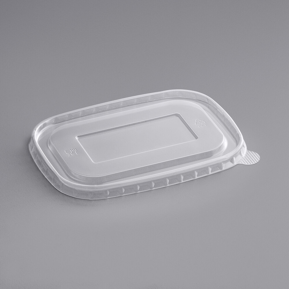 Choice 16-32 oz. Rectangular PET Take-Out Lid - 50/Pack