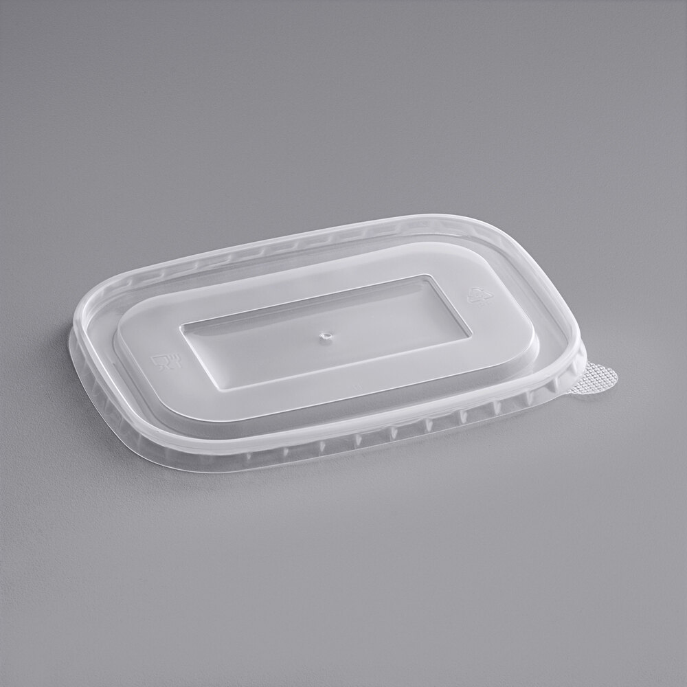 Choice 16-32 oz. Rectangular Polypropylene Take-Out Lid - 50/Pack