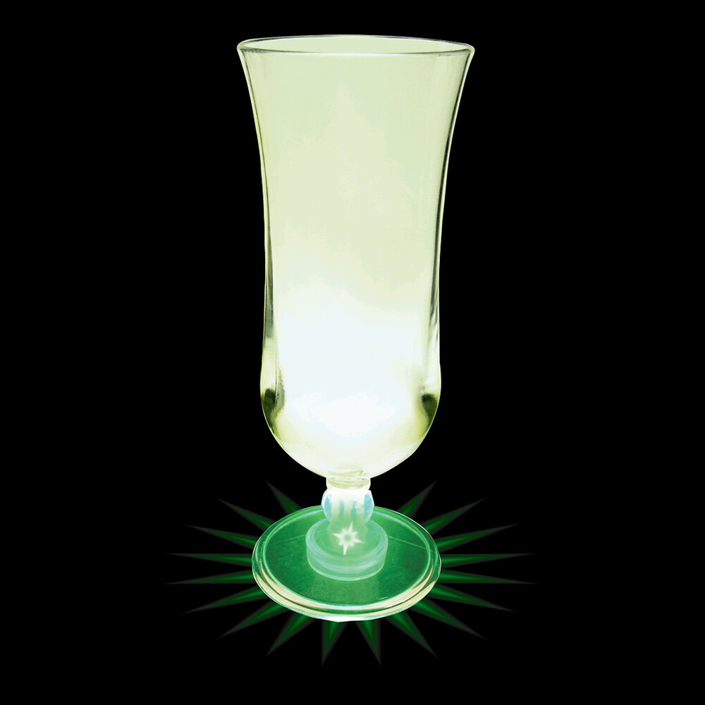 15 oz. Customizable Plastic Hurricane Cup with Green LED Light - 48/Case