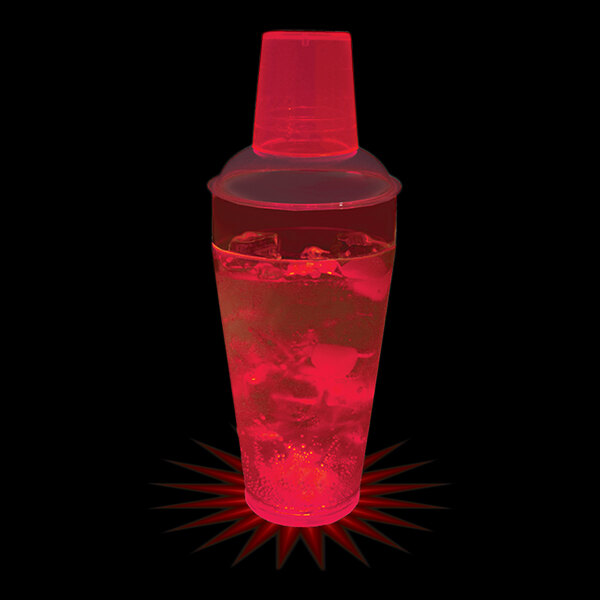 20 oz. Customizable Plastic Shaker with Red LED Light - 50/Case