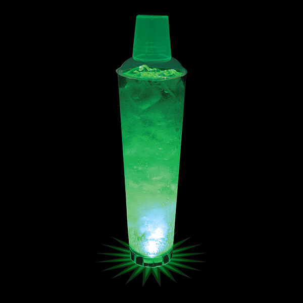 32 oz. Customizable Plastic Shaker Cup with Green LED Light - 25/Case