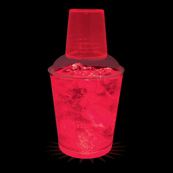 12 oz. Customizable Plastic Shaker with Red LED Light - 50/Case