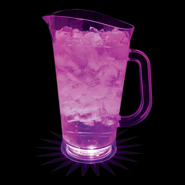 70 oz. Customizable Plastic Pitcher with Purple LED Light - 12/Case