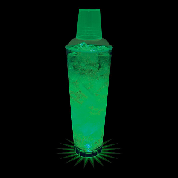 24 oz. Customizable Plastic Shaker with Green LED Light - 25/Case