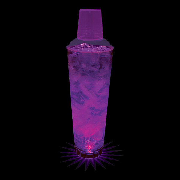 24 oz. Customizable Plastic Shaker with Purple LED Light - 25/Case