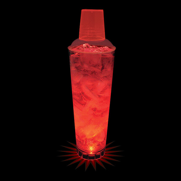 24 oz. Customizable Plastic Shaker with Red LED Light - 25/Case