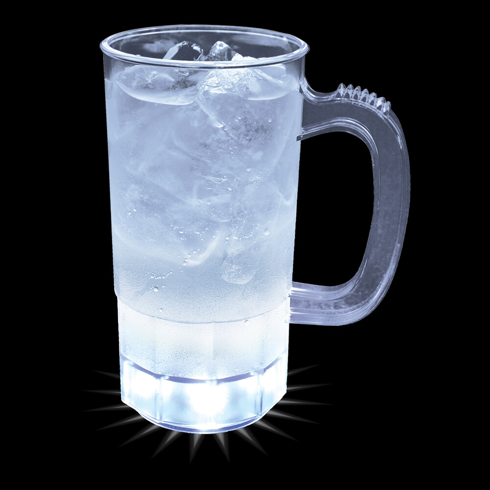 14 oz. Customizable Plastic Fluted Mug with 5 White LED Lights - 50/Case