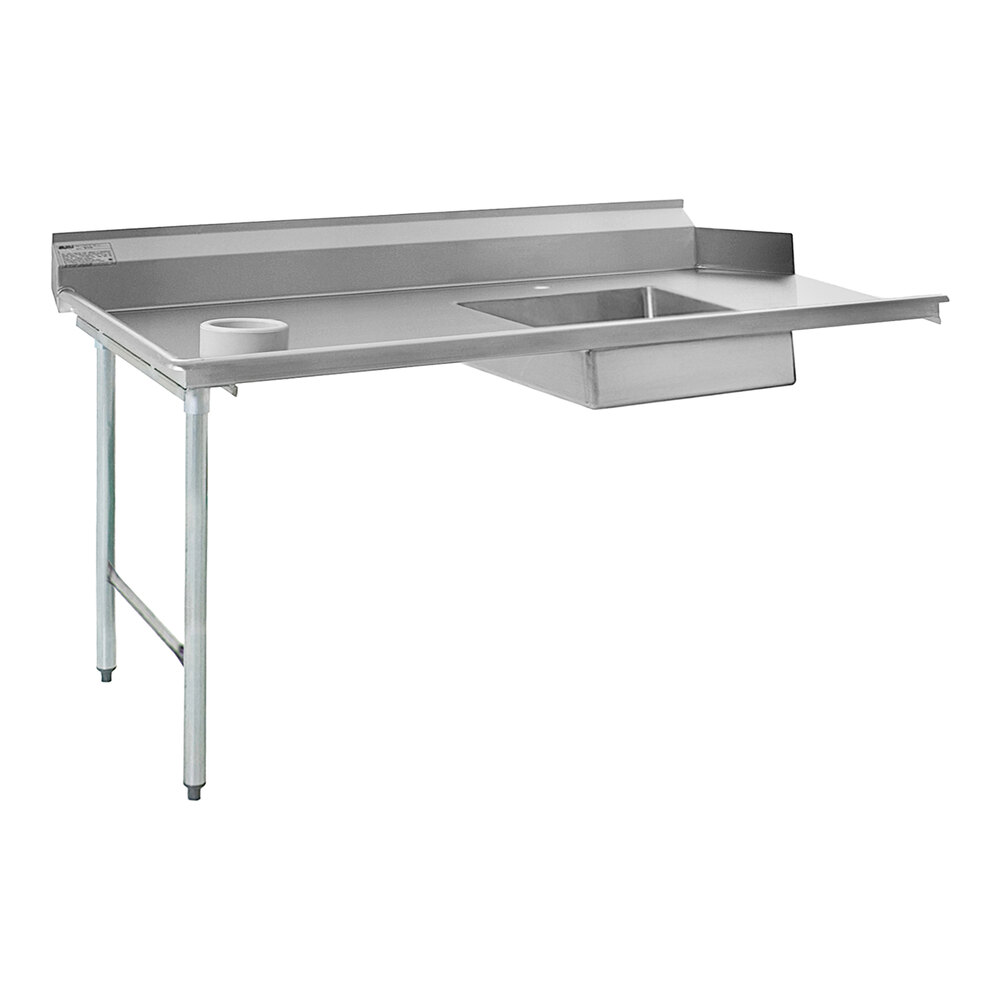 Eagle Group SDTL72164 72" Left Side 16 Gauge 430 Type Stainless Steel Soil Dish Table