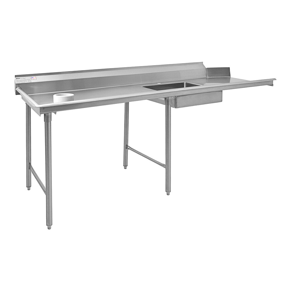 Eagle Group SDTL84143 84" Left Side 16 Gauge 304 Type Stainless Steel Soil Dish Table