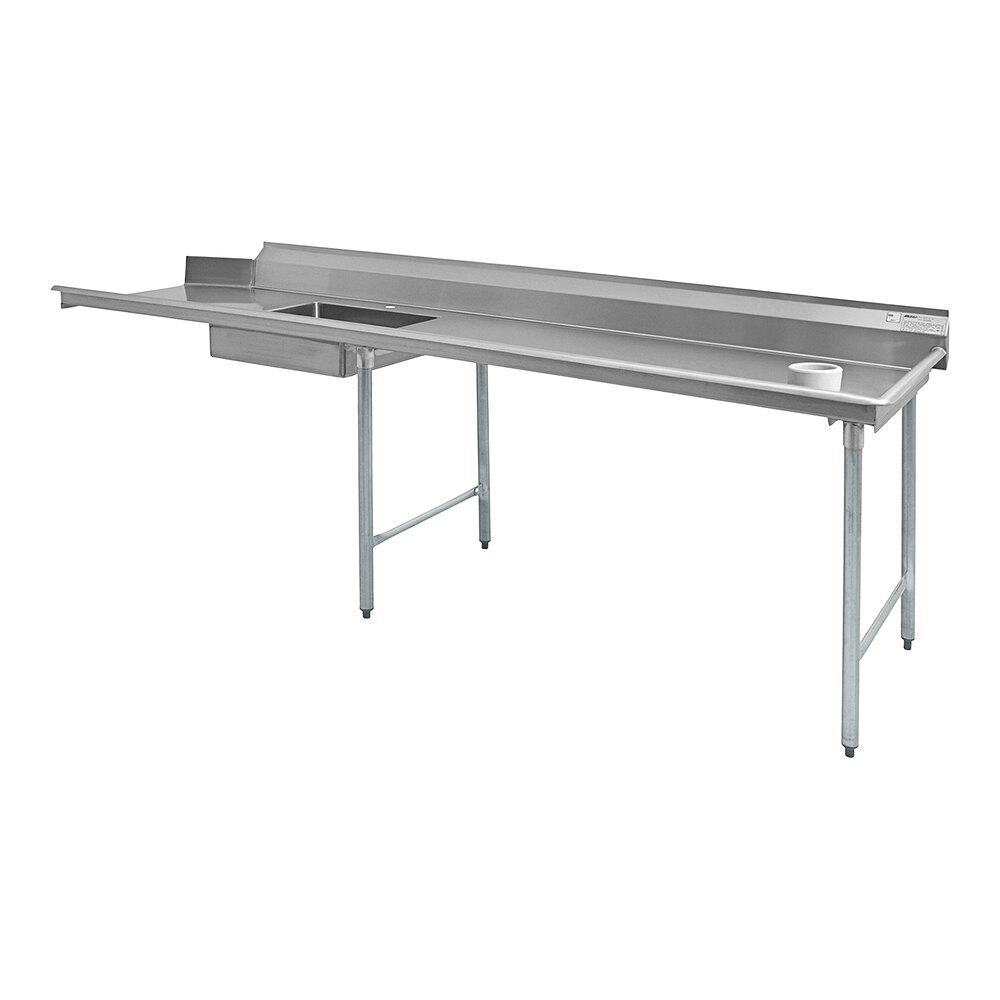 Eagle Group SDTR108163 108" Right Side 16 Gauge 304 Type Stainless Steel Soil Dish Table