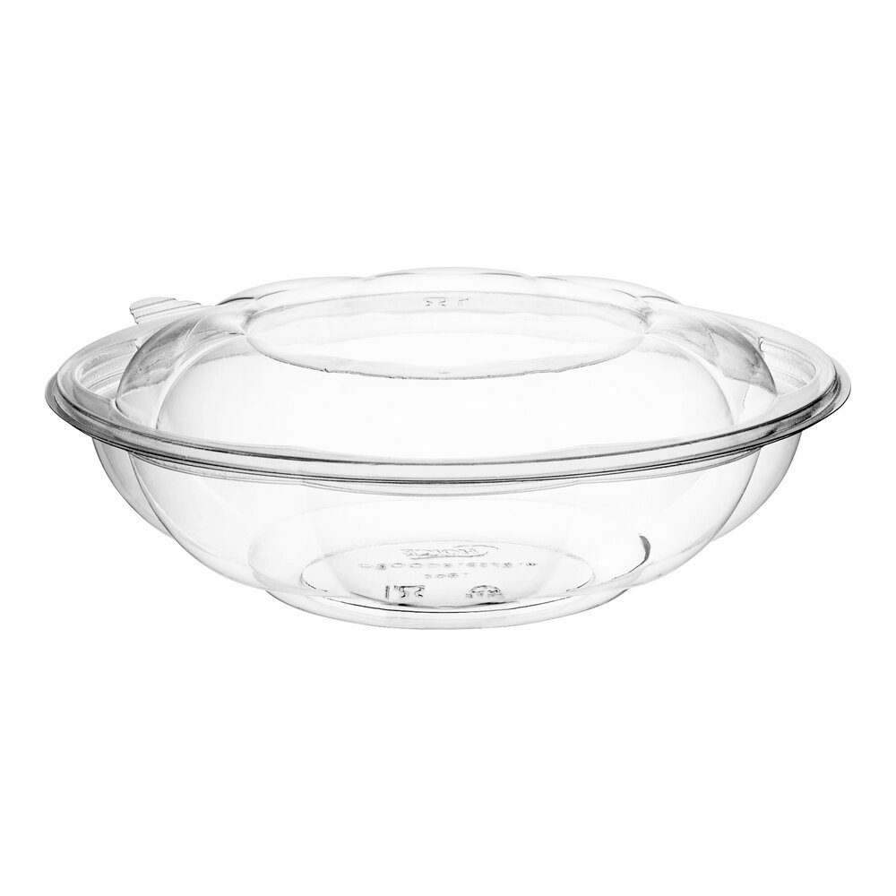 Choice 18 oz. Clear Plastic Salad Bowl with Lid - 150/Case
