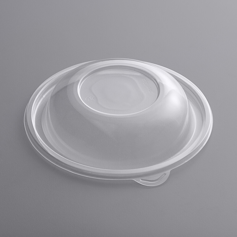Visions Clear PET Plastic Dome Lid for 24 and 32 oz. Round Bowls - 25/Pack