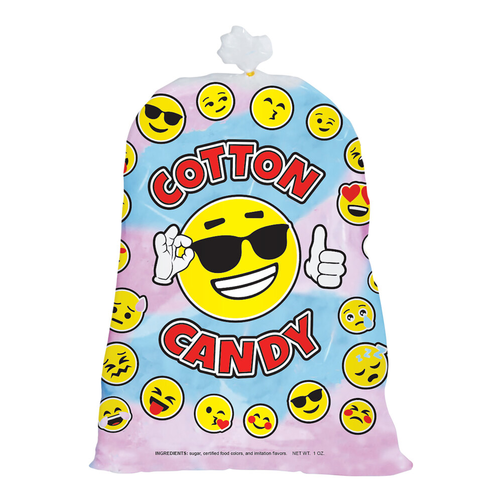 12" x 18" Cotton Candy Bag with Emoji Design - 1,000/Case