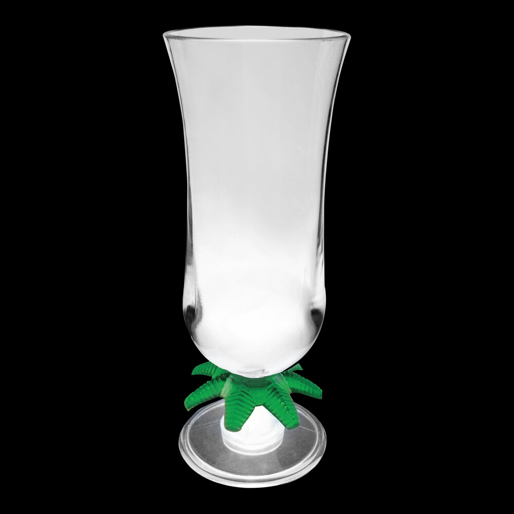 15 oz. Customizable Plastic Palm Tree Hurricane Cup with White LED Light - 48/Case