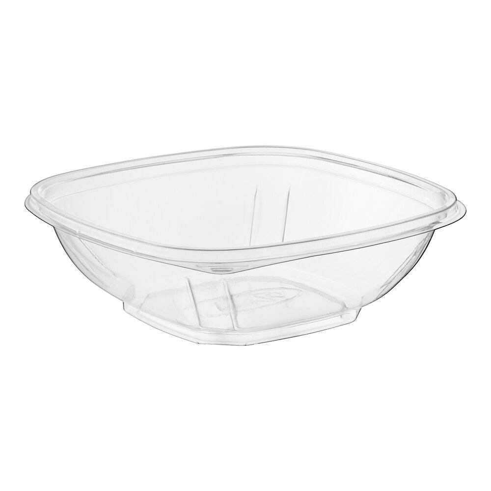 Visions 12 oz. Clear PET Plastic Square Catering / Serving Bowl - 500/Case