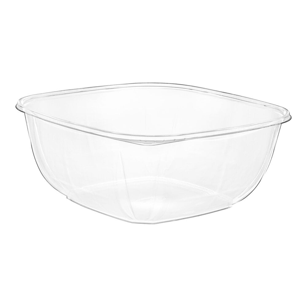 Visions 160 oz. Clear PET Plastic Square Catering / Serving Bowl - 50/Case