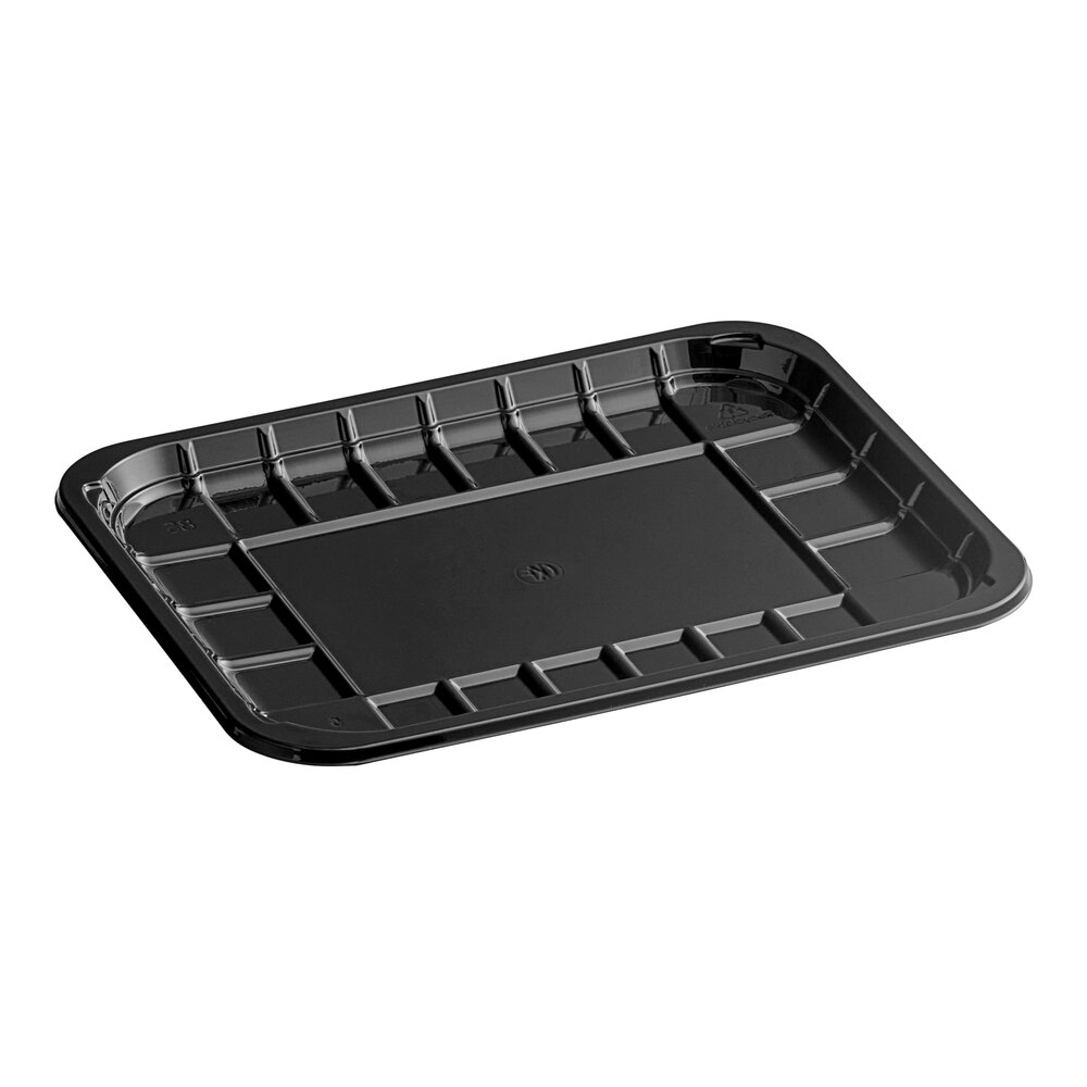 CKF 86613 (#8S) 10 1/8" x 8" x 11/16" Black PET Plastic Meat Tray - 300/Case