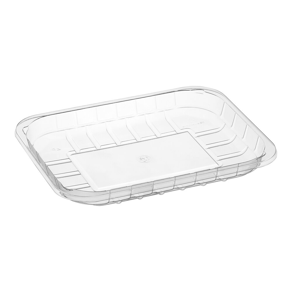 CKF 86605 (#4P) 9 1/8" x 7" x 1 5/16" Clear PET Plastic Meat Tray - 480/Case