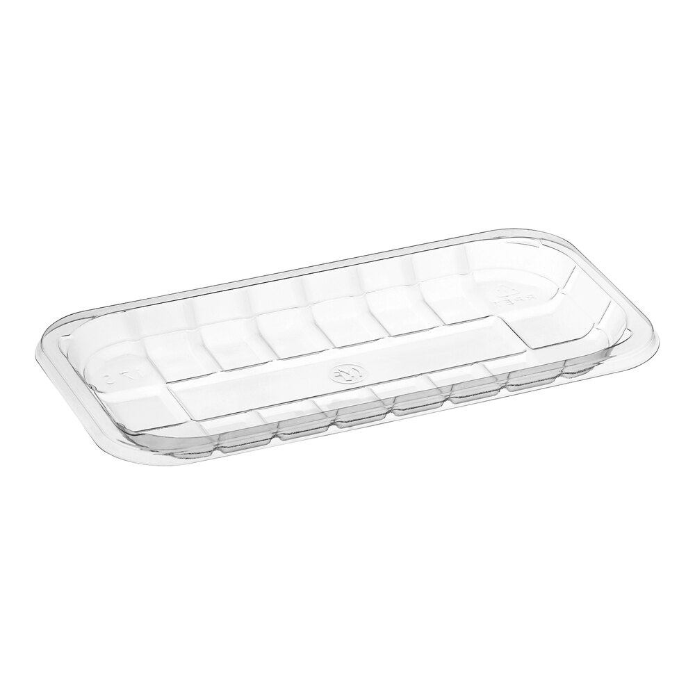 CKF 86625 (#17S) 8 5/16" x 4 1/2" x 3/8" Clear PET Plastic Meat Tray - 900/Case