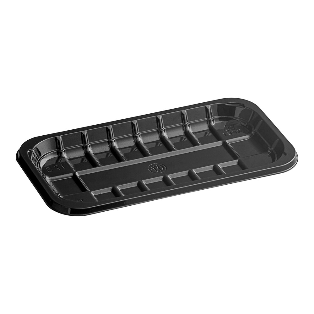 CKF 86535 (#17S) 8 5/16" x 4 1/2" x 3/8" Black PET Plastic Meat Tray - 900/Case