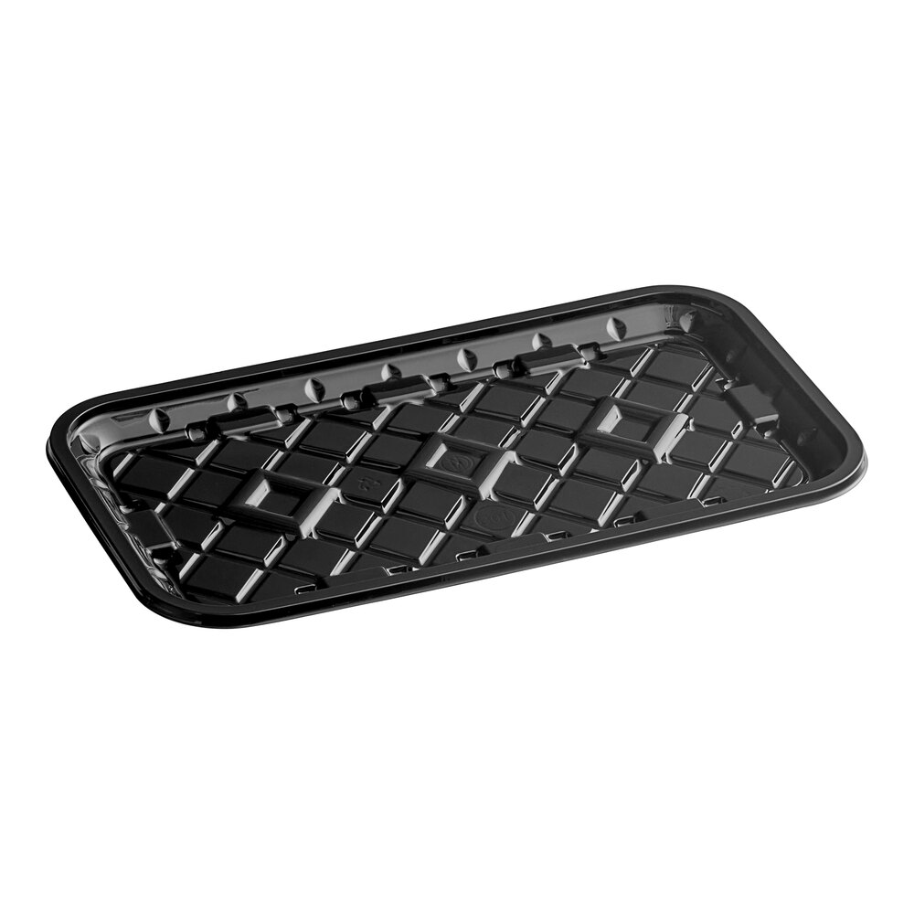 CKF 86616 (#10S) 10 3/4" x 5 15/16" x 11/16" Black PET Plastic Meat Tray - 300/Case