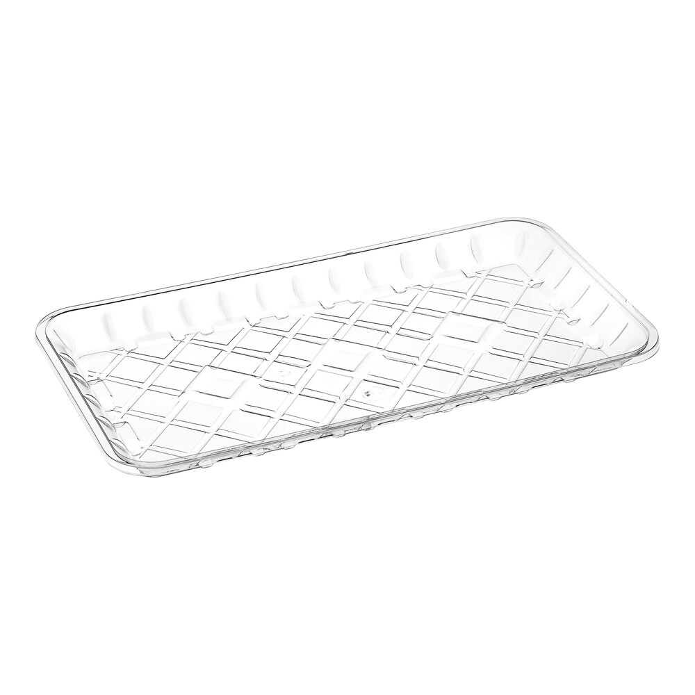CKF 86612 (#25S) 14 7/8" x 8 1/16" x 1" Clear PET Plastic Meat Tray - 300/Case