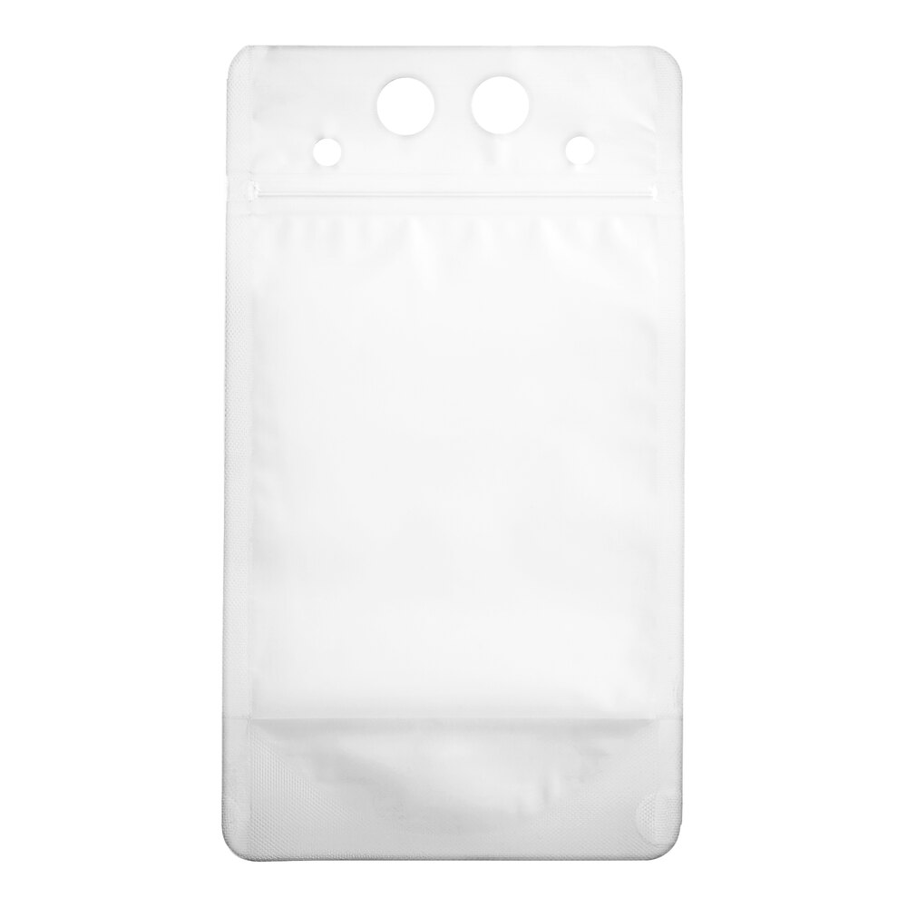 Choice 16 oz. Clear Plastic Single Zipper Drink Pouch - 100/Pack