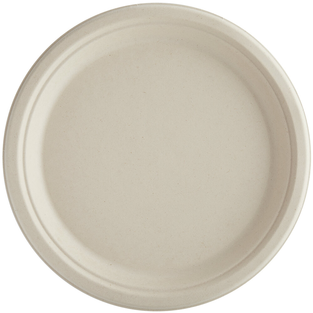 World Centric 10" Round Compostable Plant Fiber Plate with LeafPlus - 800/Case