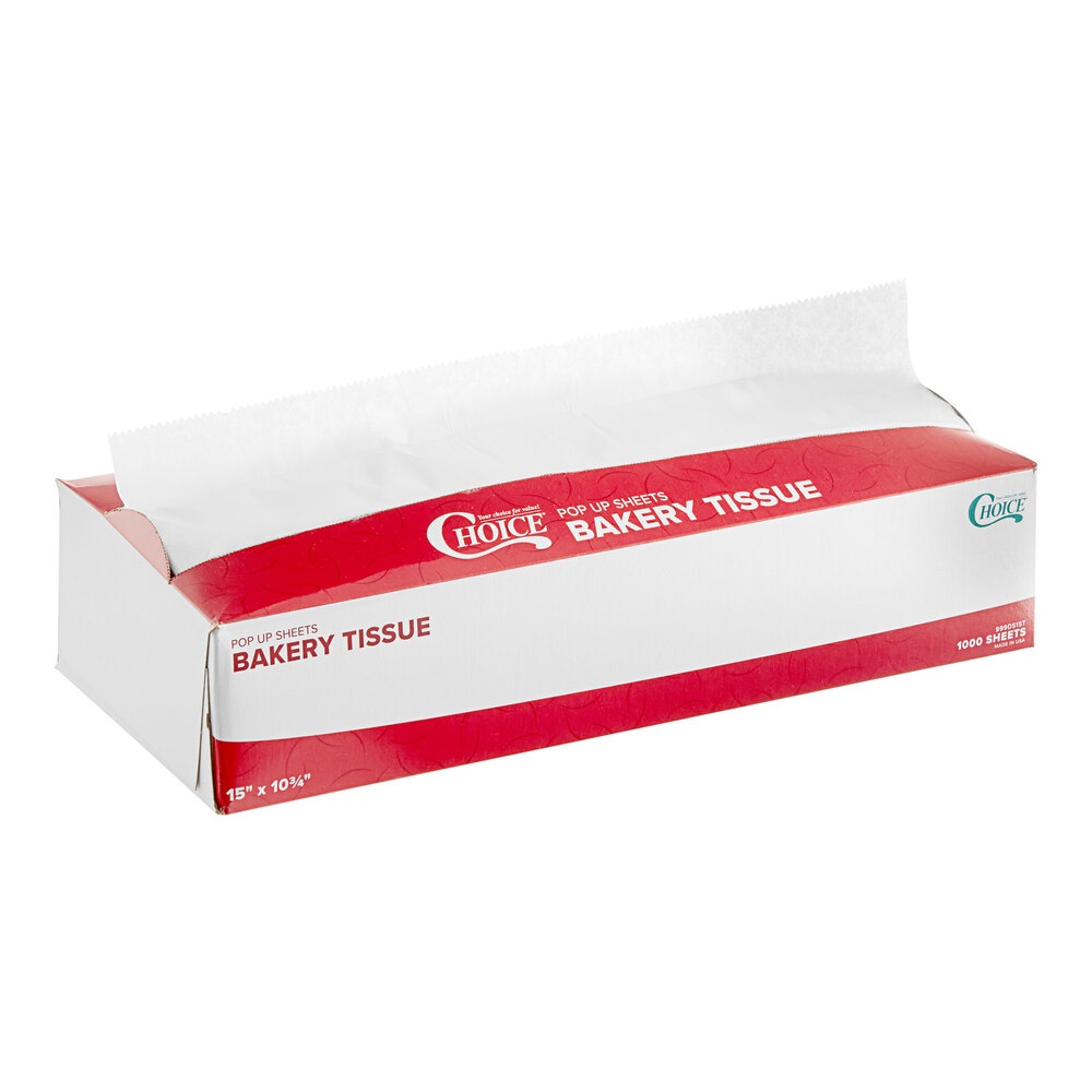 Choice 15" x 10 3/4" Customizable Interfolded Bakery Tissue Sheets - 1,000/Box