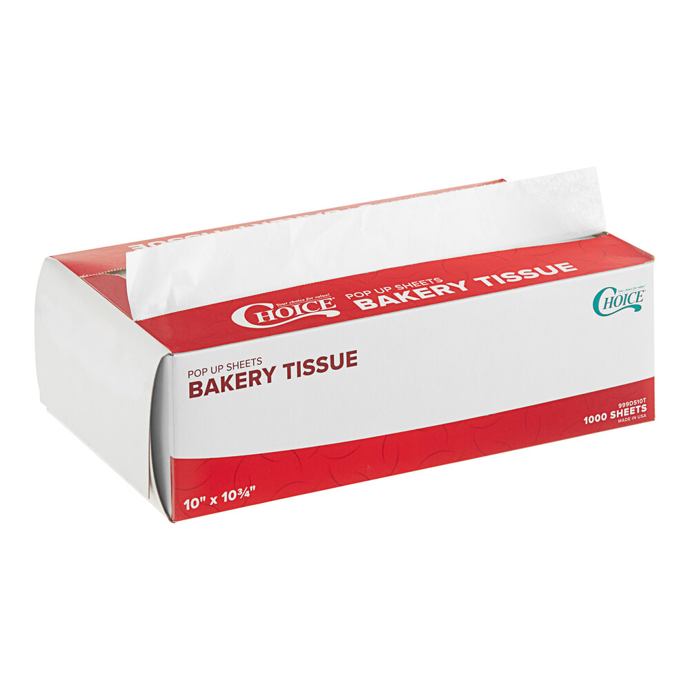 Choice 10" x 10 3/4" Customizable Interfolded Bakery Tissue Sheets - 8,000/Case