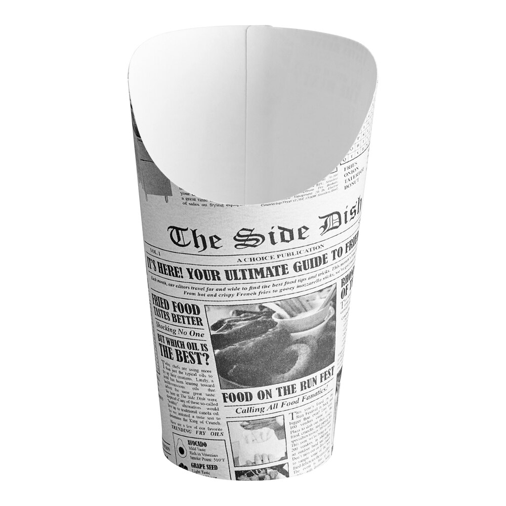 Choice Large 16 oz. Paper Scoop Cup with Newsprint Design - 1,000/Case