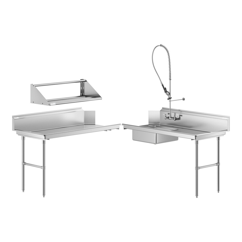 Regency 5' Dishtable Package - Right to Left