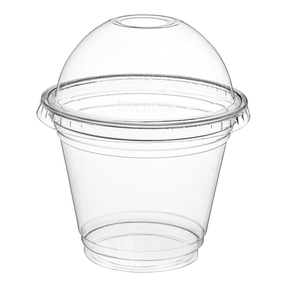 Choice 9 oz. Clear PET Plastic Cold Cup With Dome Lid - 50/Pack