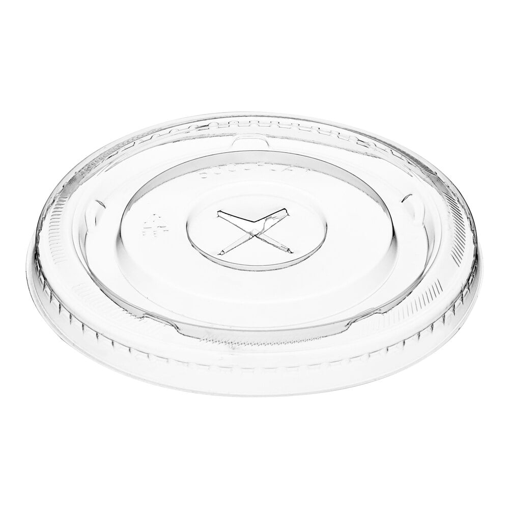 Choice Clear Flat Lid with Straw Slot - 9, 12, 16, 20, and 24 oz. - 1,000/Case