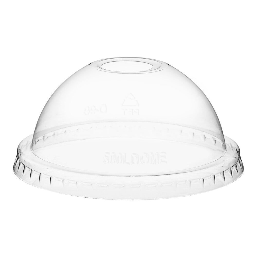 Choice 9 oz., 12 oz., 16 oz., 20 oz., 24 oz. Clear Dome Lid with 1" Hole - 1,000/Case