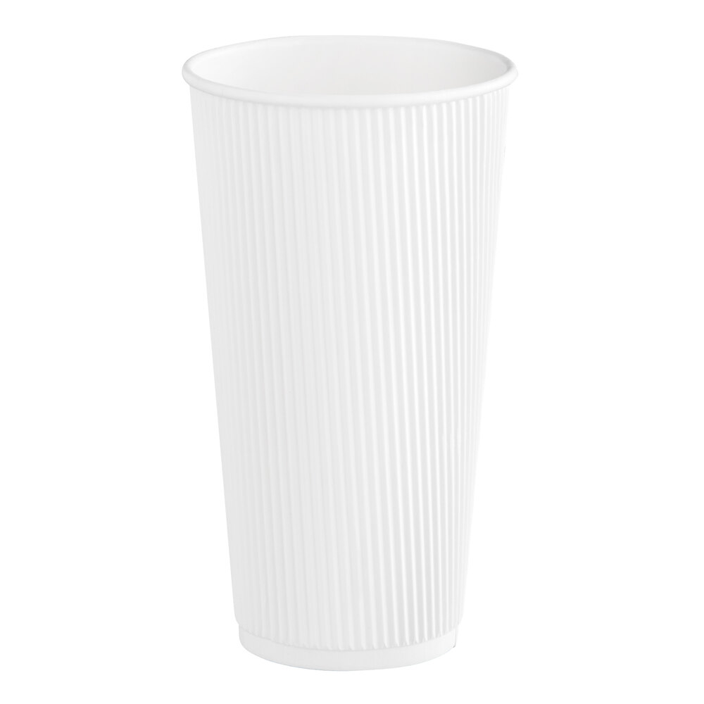 Choice 20 oz. Double Wall Ripple White Paper Hot Cup - 500/Case