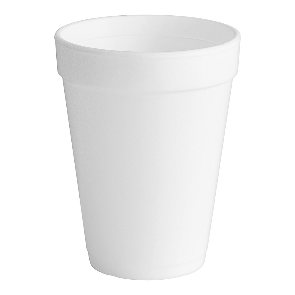 Dart 14J16 14 oz. Flush Fill White Customizable Foam Cup - 1,000/Case