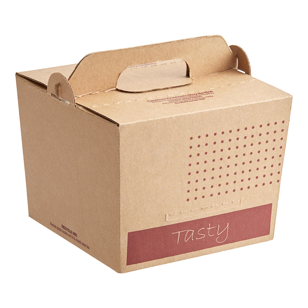 Sabert Soup-N-Serve 128 oz. White Plastic Container and Kraft Corrugated Cardboard Box Set - 15/Case
