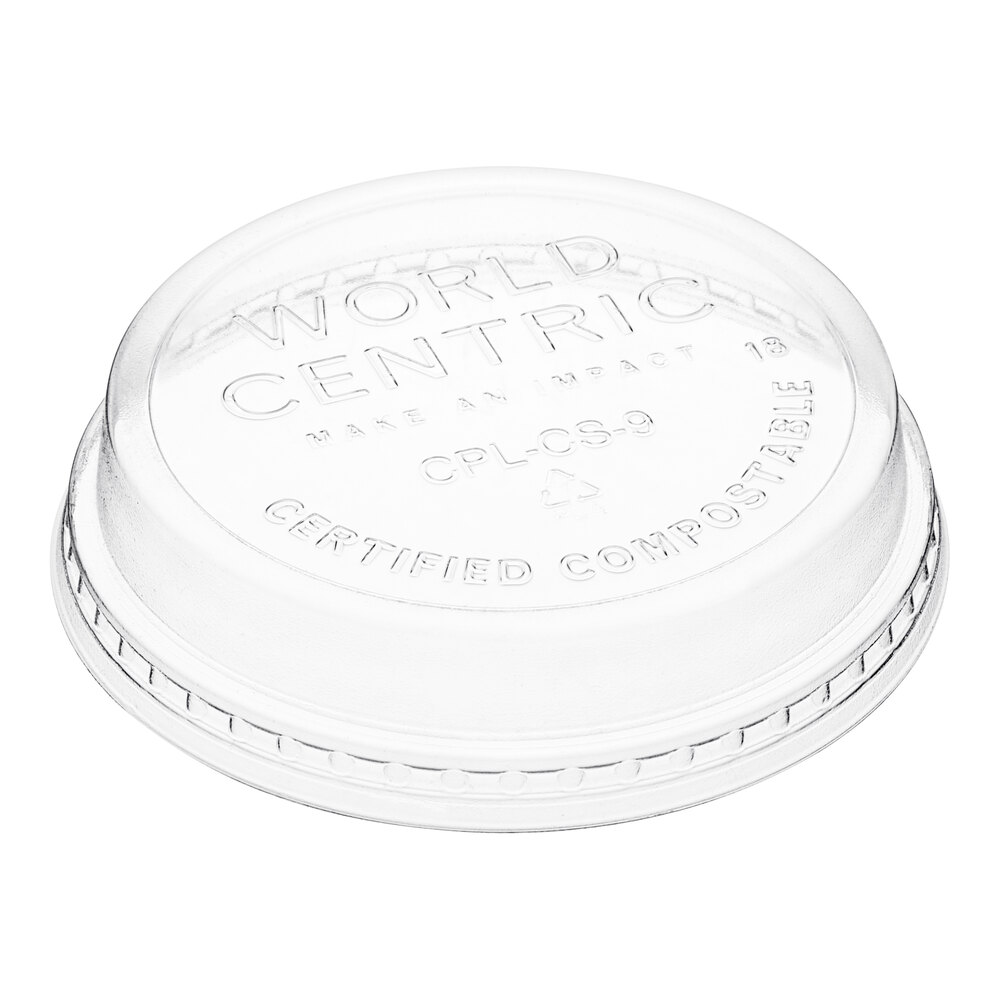 World Centric 4-9 oz. Clear Compostable PLA Dome Lid - 2,000/Case