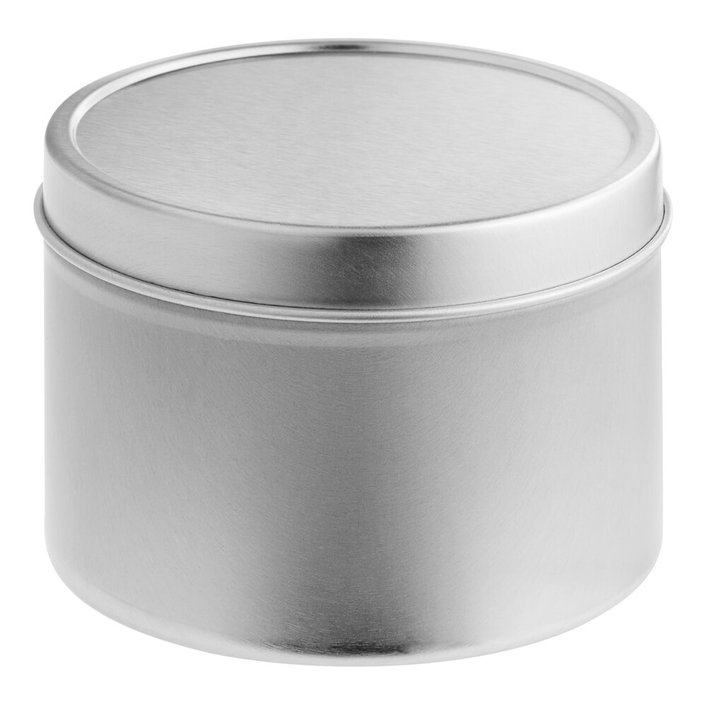 8 oz. Silver Deep Tin with Slip Cover - 210/Case
