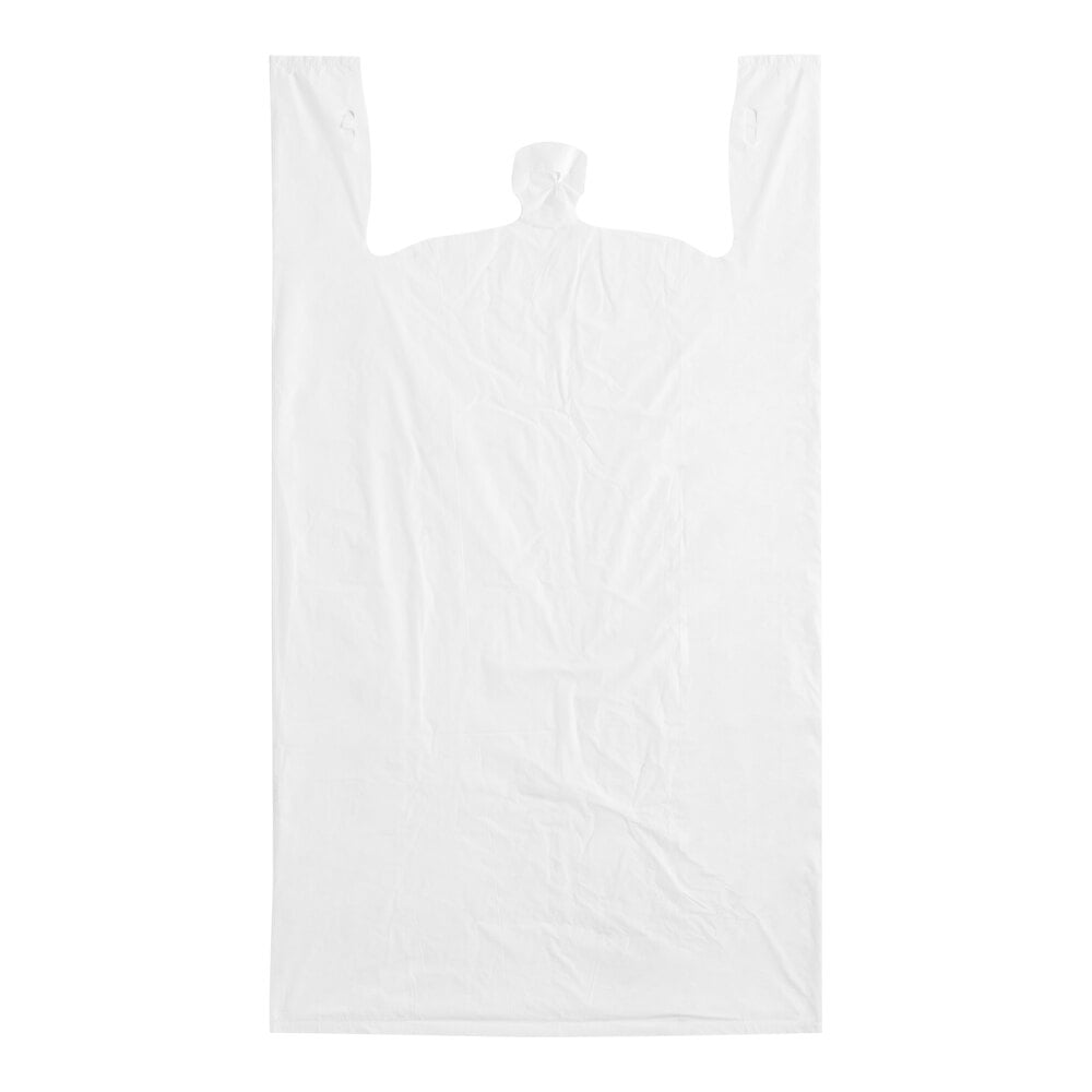 Choice Extra Large Size White Heavy-Duty Unprinted Plastic T-Shirt Bag - 250/Case