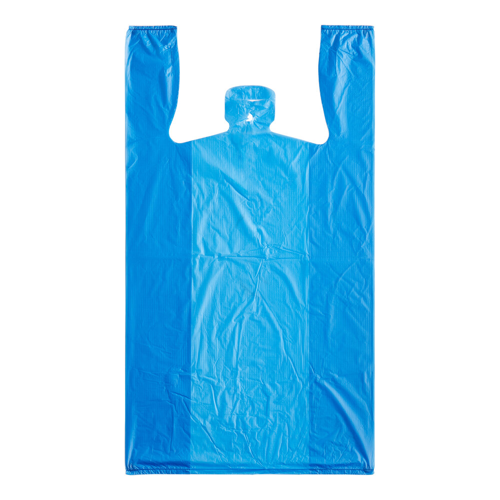 Choice Customizable 1/6 Standard Size Blue Unprinted Standard-Duty Plastic T-Shirt Bag - 1,000/Case