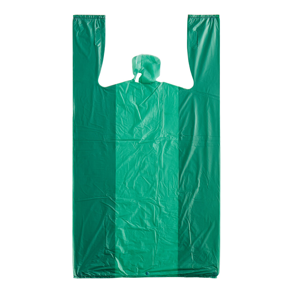Choice Customizable 1/6 Standard Size Green Unprinted Standard-Duty Plastic T-Shirt Bag - 1,000/Case