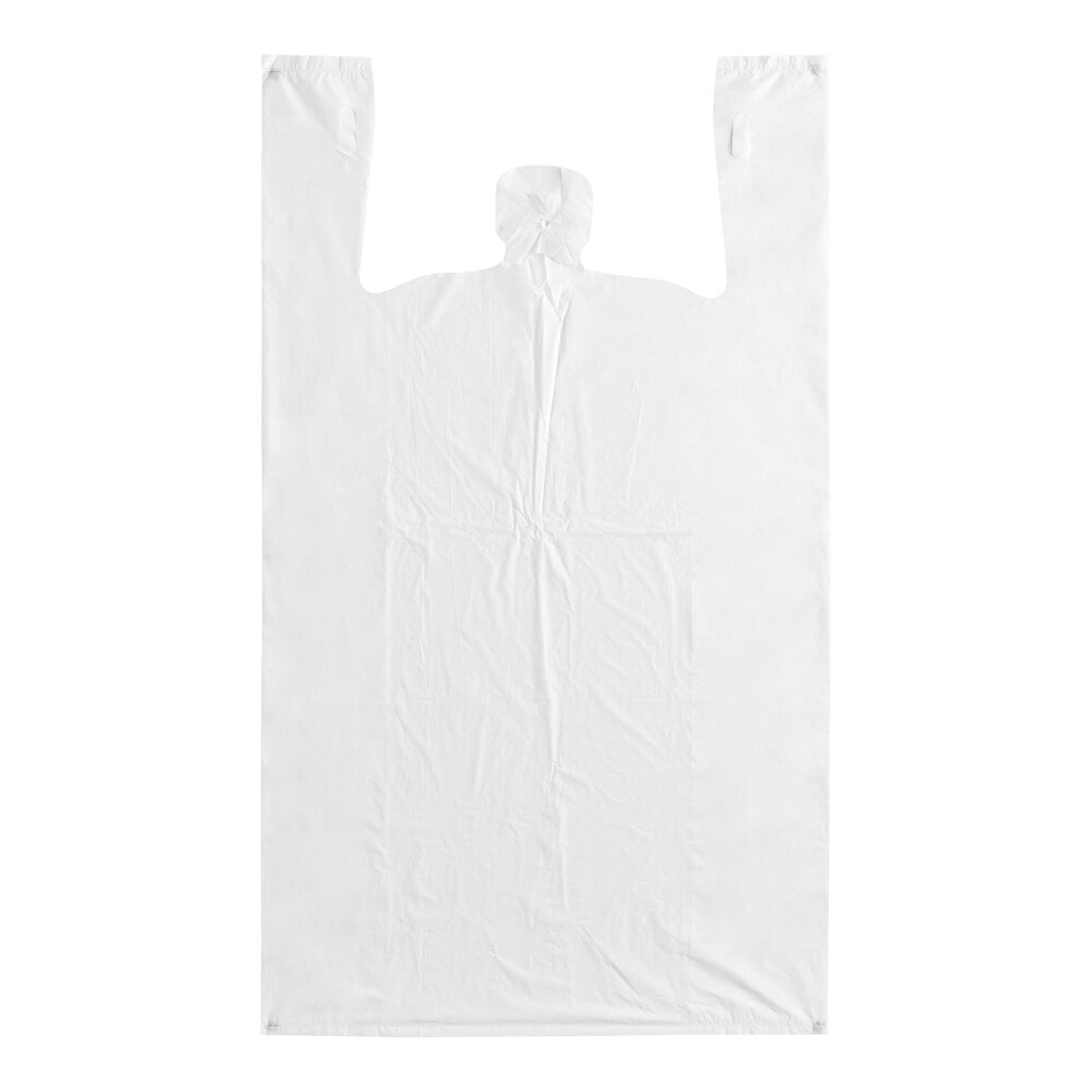 Choice 1/5 Large Size White Heavy-Duty Unprinted Plastic T-Shirt Bag - 500/Case