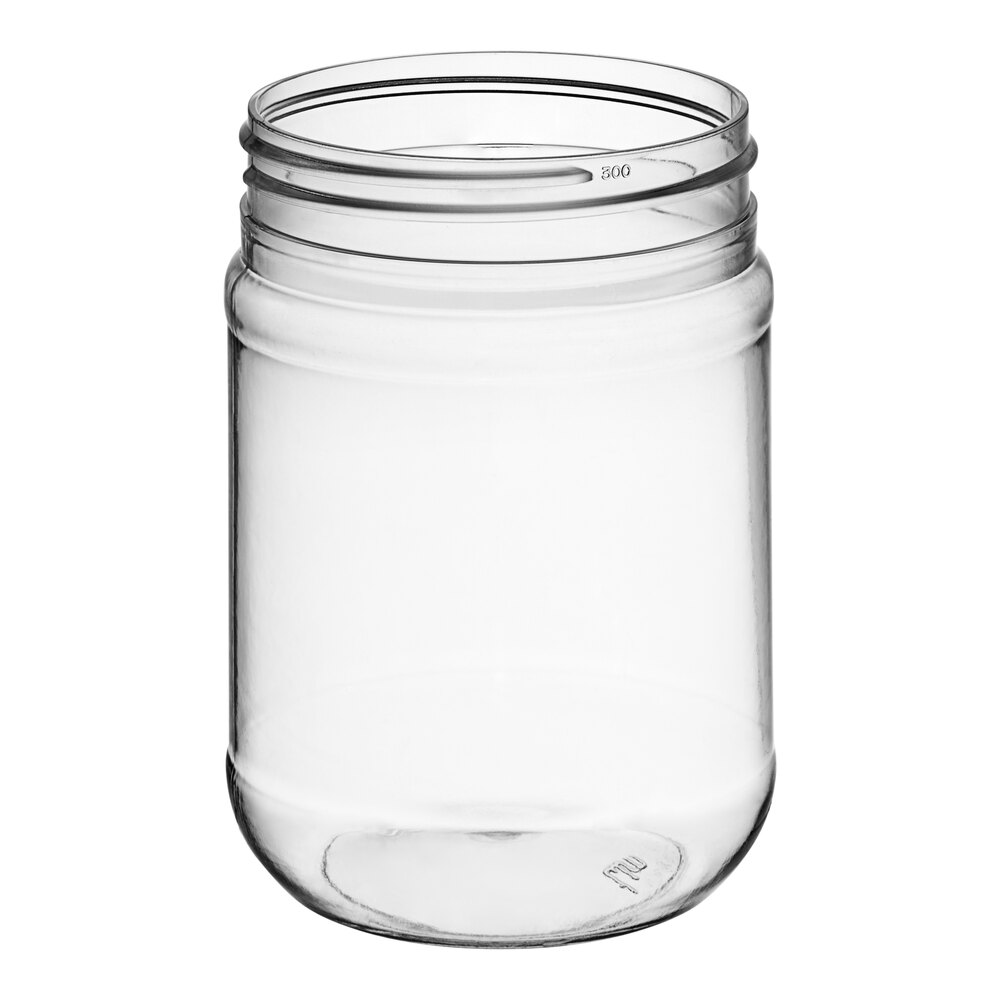 12 oz. Clear Round PET Jar with Label Panel - 210/Case