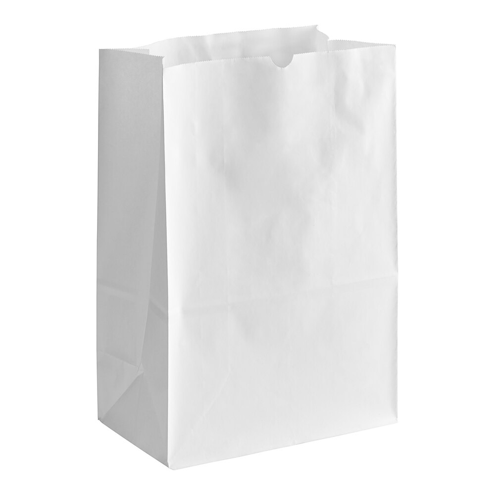 Choice 1/6 57 lb. White Heavy-Duty Paper Customizable Barrel Sack - 500/Case